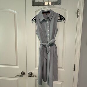 Jones New York Gray and White Stripe  Sleeveless Sundress Size 2